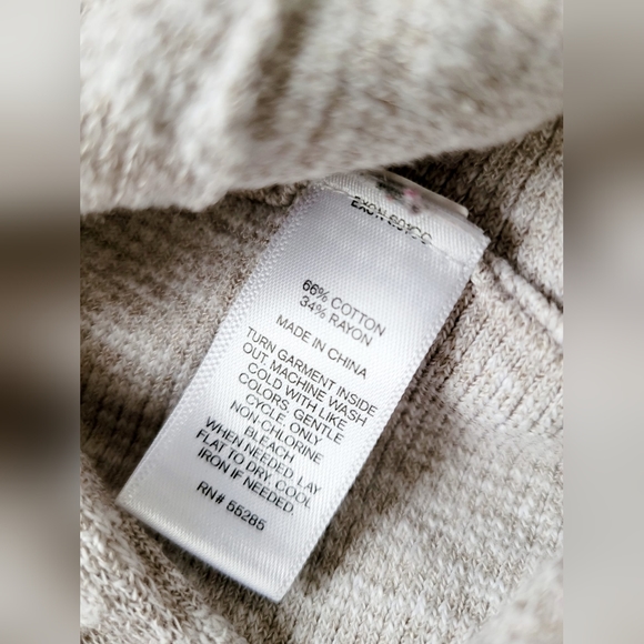 Express Women Cotton-Rayon Cutout Sleebes Tunic Sweater Light Gray Small Oversz - Picture 9 of 14